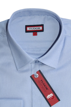 KOSZULA TUDOR DŁUGI RĘKAW SLIM 176/182, NIEBIESKI