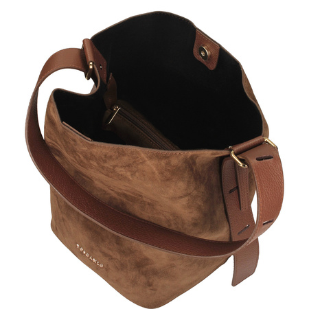 TOREBKA DAMSKA TOSCANIO G100, SKÓRA NATURALNA, BRĄZ