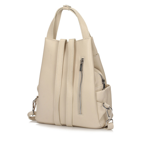 PLECAK DAMSKI TOSCANIO E97, SKÓRA NATURALNA, KREM