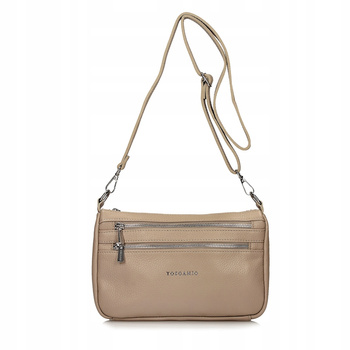 TOREBKA DAMSKA TOSCANIO F169, BEŻ, SKÓRA NATURALNA