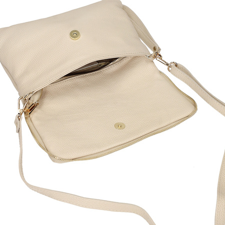 TOREBKA DAMSKA TOSCANIO F55, KREM, KOPERTÓWKA, SKÓRA NATURALNA