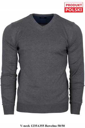 SWETER MĘSKI M&M, 1235A-355 SZARY