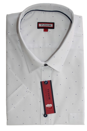 KOSZULA TUDOR KRÓTKI RĘKAW REGULAR, BIAŁA