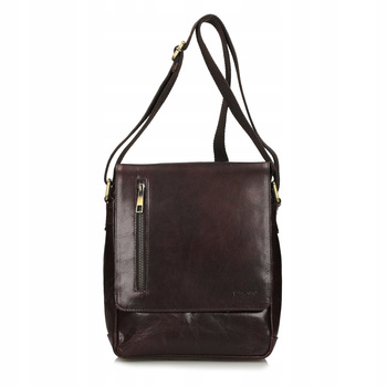 TOREBKA MĘSKA TOSCANIO T724, BRĄZ, SKÓRA