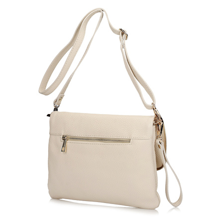 TOREBKA DAMSKA TOSCANIO F55, KREM, KOPERTÓWKA, SKÓRA NATURALNA