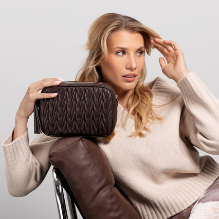 TOREBKA DAMSKA TOSCANIO F226, CZARNY, SKÓRA NATURALNA