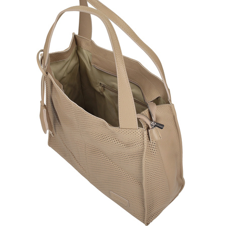 TOREBKA TOSCANIO G42, BEŻ, SKÓRA NATURALNA