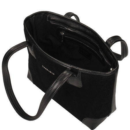 TOREBKA DAMSKA TOSCANIO G116, SKÓRA NATURALNA, CZARNY