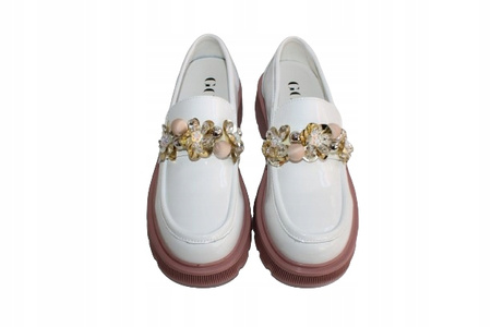 MOKASYNY GOE NN2N4201 BIAŁY/RÓŻ R. 38