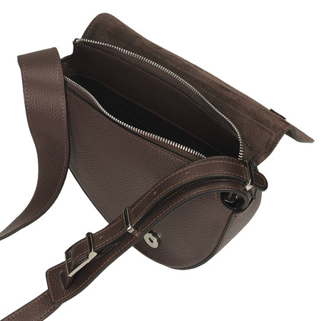 TOREBKA DAMSKA TOSCANIO G87, SKÓRA NATURALNA, CZEKOLADOWY BRĄZ