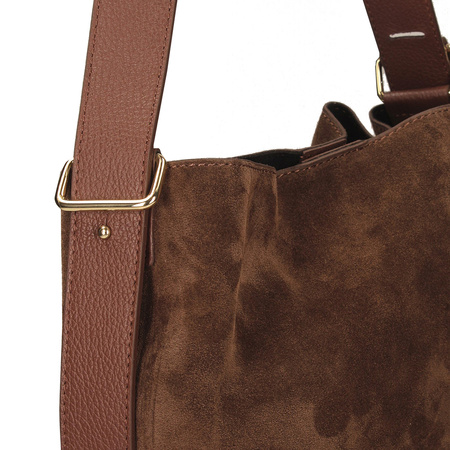 TOREBKA DAMSKA TOSCANIO G100, SKÓRA NATURALNA, BRĄZ