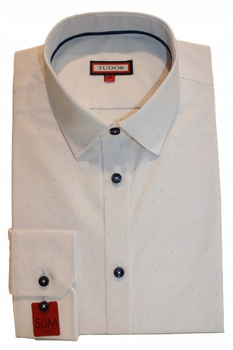 KOSZULA TUDOR DŁUGI RĘKAW SLIM 44 176/182, GROCHY