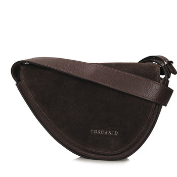 TOREBKA DAMSKA TOSCANIO G87, SKÓRA NATURALNA, CZEKOLADOWY BRĄZ