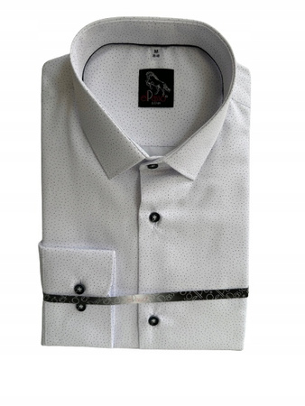 KOSZULA ELPASSO DŁUGI RĘKAW SLIM, L - 41/42 176/182, GROSZKI