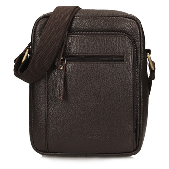 TOREBKA MĘSKA TOSCANIO T1139, BRĄZ, SKÓRA