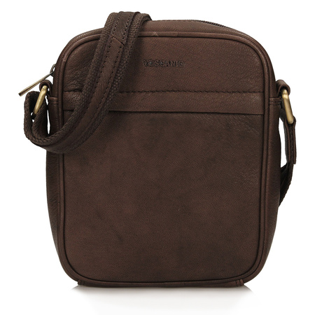 TOREBKA MĘSKA TOSCANIO T1138, BRĄZ, SKÓRA