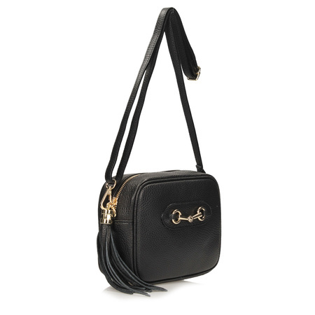 TOREBKA DAMSKA TOSCANIO F77, SKÓRA NATURALNA, CZARNY