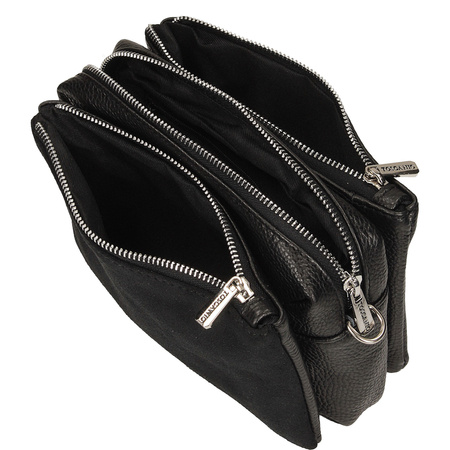 TOREBKA DAMSKA TOSCANIO G81, SKÓRA NATURALNA, CZARNY