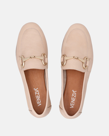 MOKASYNY VENEZIA A001LEBEOBM028, BEŻ