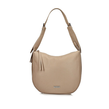 TOREBKA DAMSKA TOSCANIO E10, BEŻ, SKÓRA NATURALNA