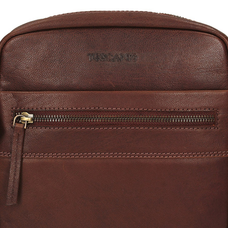 TOREBKA MĘSKA TOSCANIO T718, BRĄZ, SKÓRA