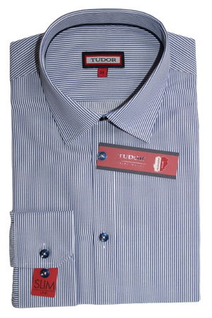 KOSZULA TUDOR DŁUGI RĘKAW, SLIM 176/182, PASKI