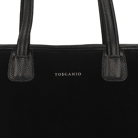 TOREBKA DAMSKA TOSCANIO G116, SKÓRA NATURALNA, CZARNY