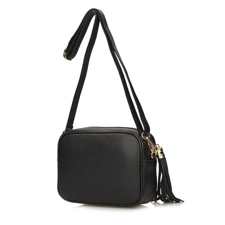 TOREBKA DAMSKA TOSCANIO F77, SKÓRA NATURALNA, CZARNY