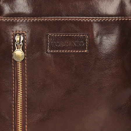 TOREBKA MĘSKA TOSCANIO A77 BRĄZ, SKÓRA