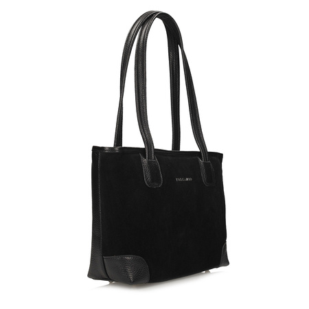 TOREBKA DAMSKA TOSCANIO G116, SKÓRA NATURALNA, CZARNY