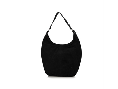 TOREBKA DAMSKA TOSCANIO A284 CZARNY, SKÓRA NATURALNA ZAMSZOWA, WOREK