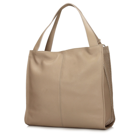 TOREBKA TOSCANIO G42, BEŻ, SKÓRA NATURALNA