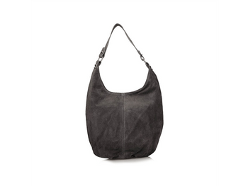 TOREBKA DAMSKA TOSCANIO A284 CIEMNO-SZARY, SKÓRA NATURALNA ZAMSZOWA, WOREK