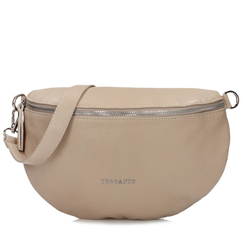 TOREBKA DAMSKA TOSCANIO F181, BEŻOWY, SKÓRA NATURALNA