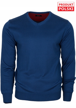 SWETER MĘSKI M&M, 1235A-050 CIEMNY NIEBIESKI