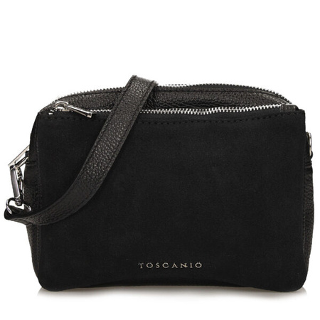 TOREBKA DAMSKA TOSCANIO G81, SKÓRA NATURALNA, CZARNY