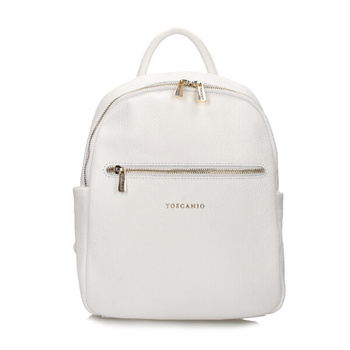 PLECAK DAMSKI TOSCANIO F193 BIAŁY, SKÓRA NATURALNA