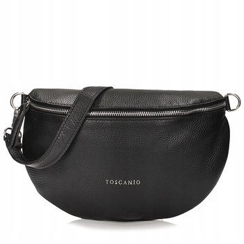 TOREBKA DAMSKA TOSCANIO F181, CZARNY, SKÓRA NATURALNA