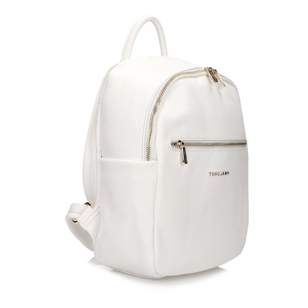 PLECAK DAMSKI TOSCANIO F193 BIAŁY, SKÓRA NATURALNA