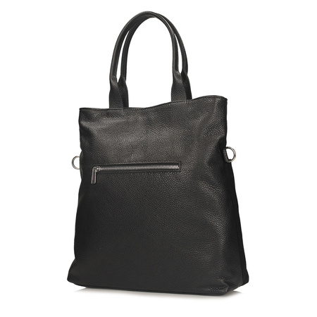 TOREBKA DAMSKA TOSCANIO G97, SKÓRA NATURALNA, CZARNY