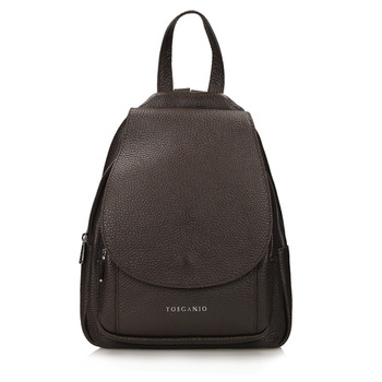 PLECAK DAMSKI TOSCANIO A186, SKÓRA NATURALNA, CZEKOLADOWY BRĄZ