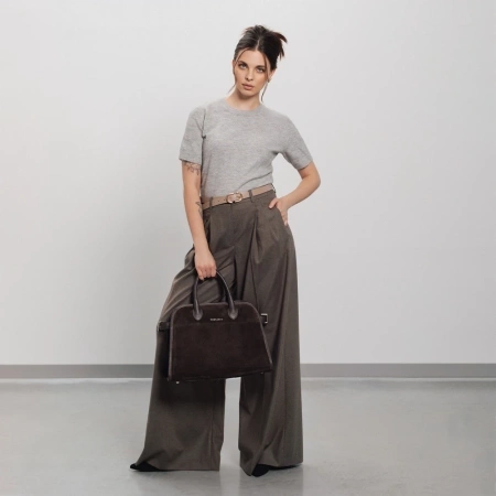 TOREBKA DAMSKA TOSCANIO G55, SKÓRA NATURALNA, CZARNY