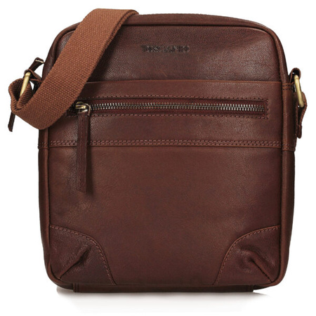 TOREBKA MĘSKA TOSCANIO T718, BRĄZ, SKÓRA