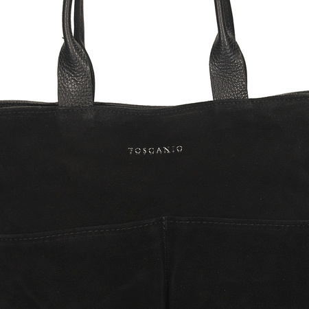 TOREBKA DAMSKA TOSCANIO G97, SKÓRA NATURALNA, CZARNY