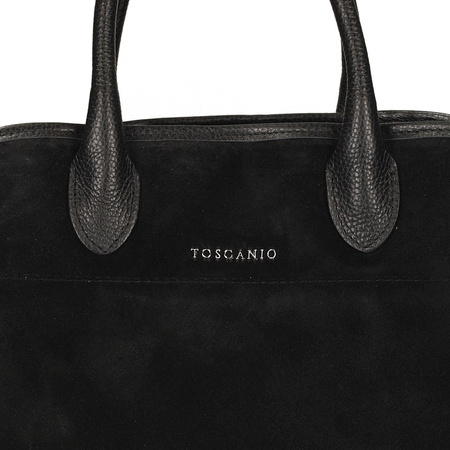 TOREBKA DAMSKA TOSCANIO G55, SKÓRA NATURALNA, CZARNY