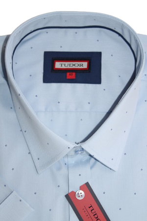 KOSZULA TUDOR KRÓTKI RĘKAW REGULAR, NIEBIESKA 48 176/182