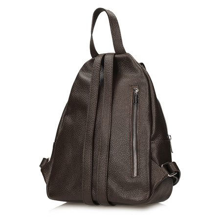 PLECAK DAMSKI TOSCANIO A186, SKÓRA NATURALNA, CZEKOLADOWY BRĄZ