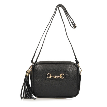 TOREBKA DAMSKA TOSCANIO F77, SKÓRA NATURALNA, CZARNY