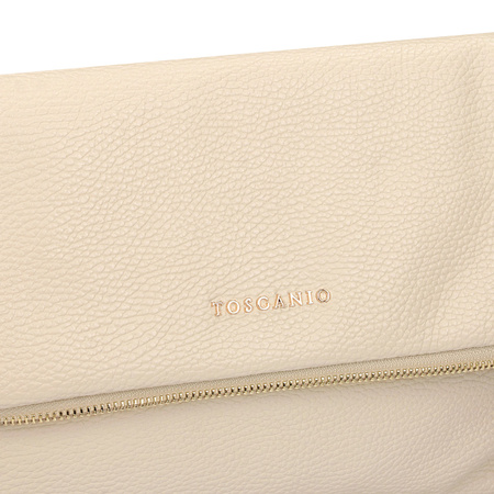 TOREBKA DAMSKA TOSCANIO F55, KREM, KOPERTÓWKA, SKÓRA NATURALNA