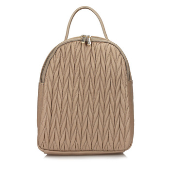 PLECAK DAMSKI TOSCANIO F231 BEŻ, SKÓRA NATURALNA